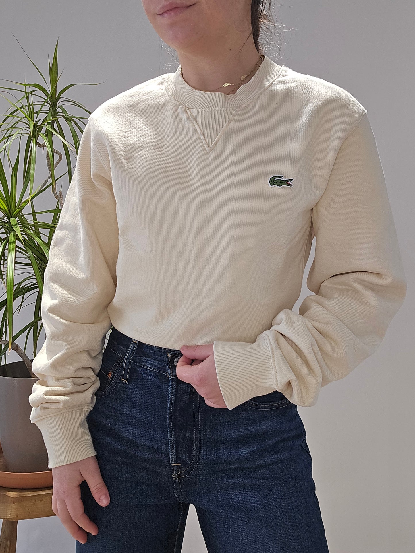 Sweat crème classique Lacoste - XS/34