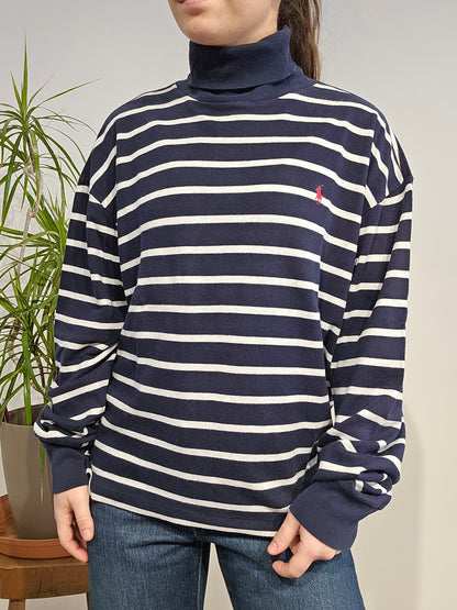 Pull col roulé marinière - M/L