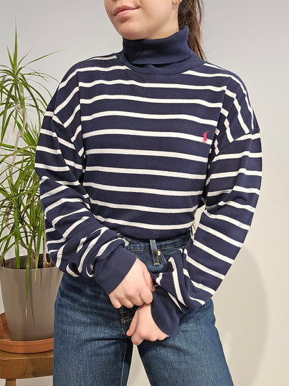 Pull col roulé marinière - M/L