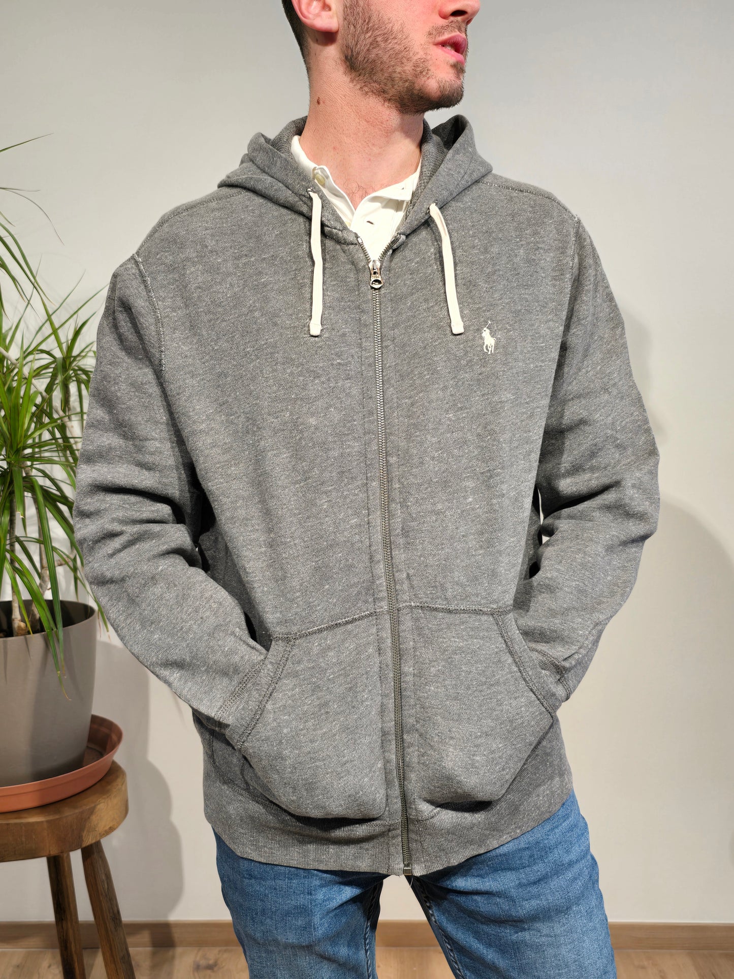 Sweat à capuche gris - L
