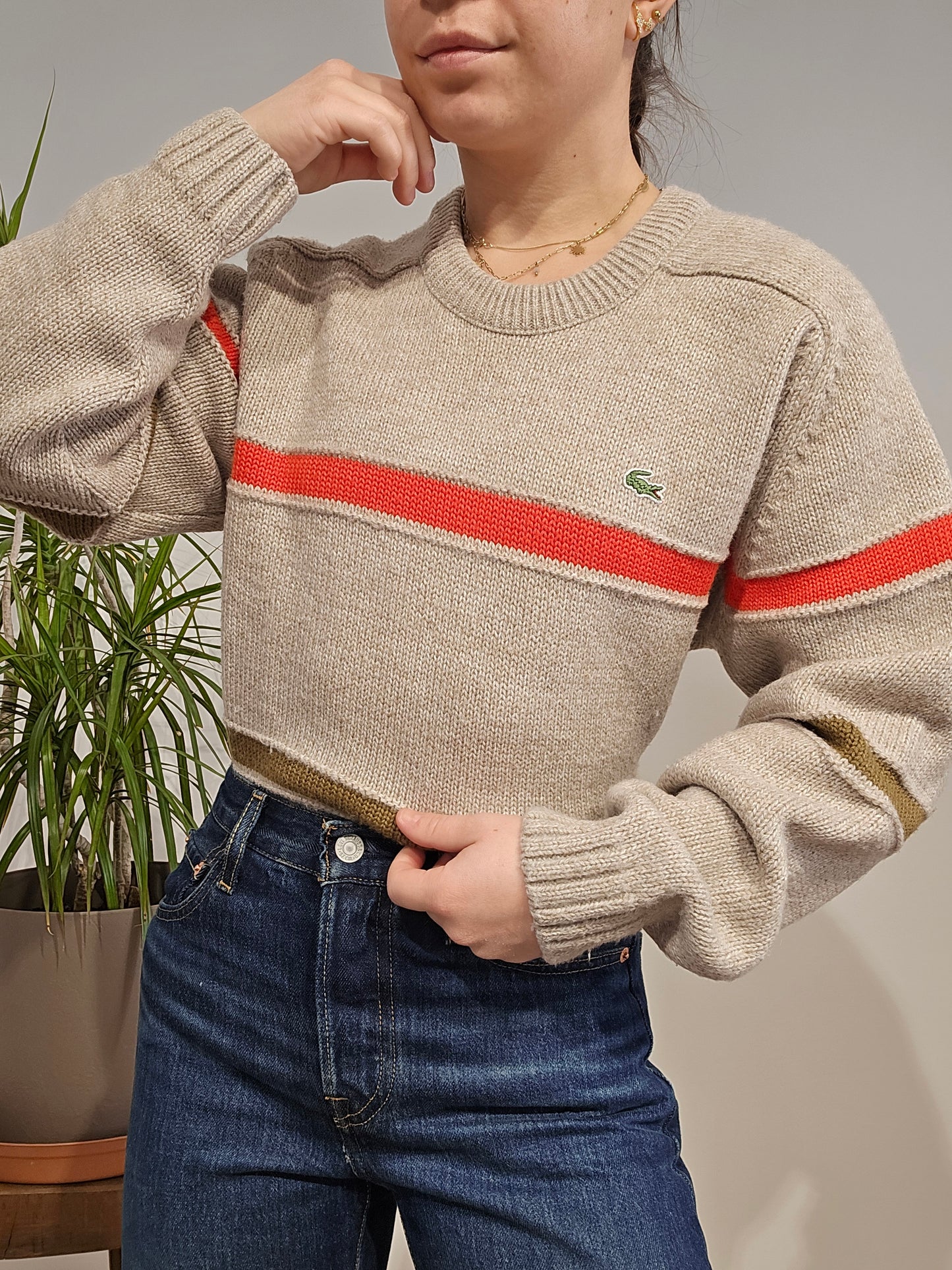Pull col rond en maille des années 90' - S/M