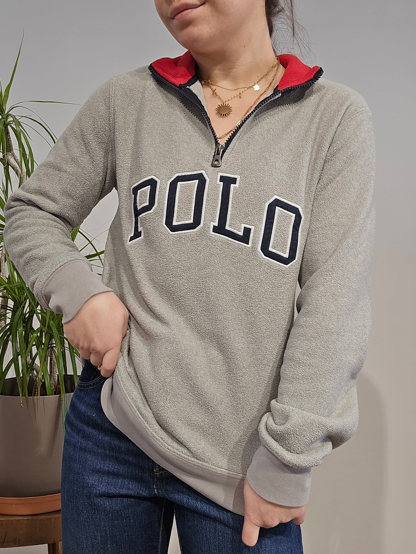 Pull camionneur en polaire gris - XS