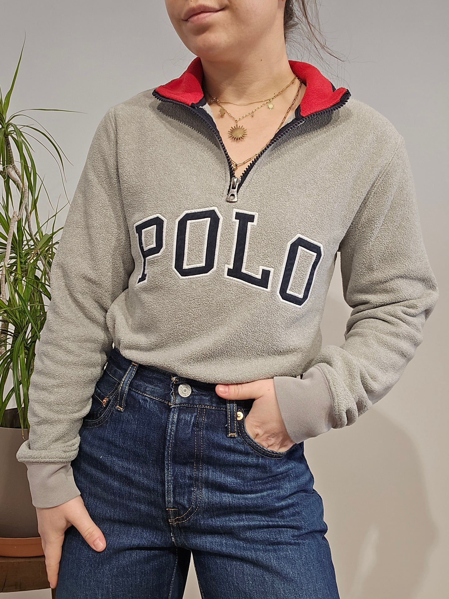 Pull camionneur en polaire gris - XS