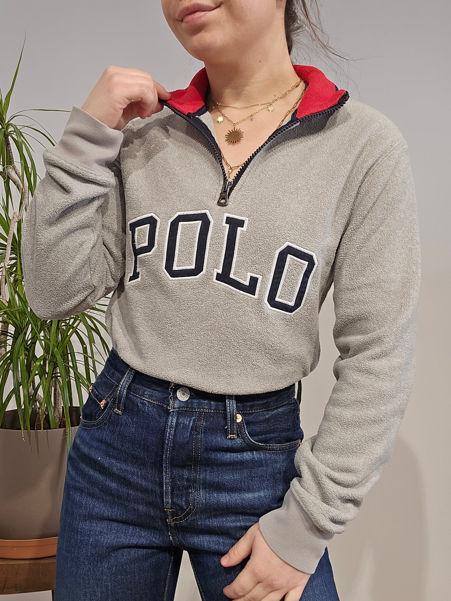 Pull camionneur en polaire gris - XS
