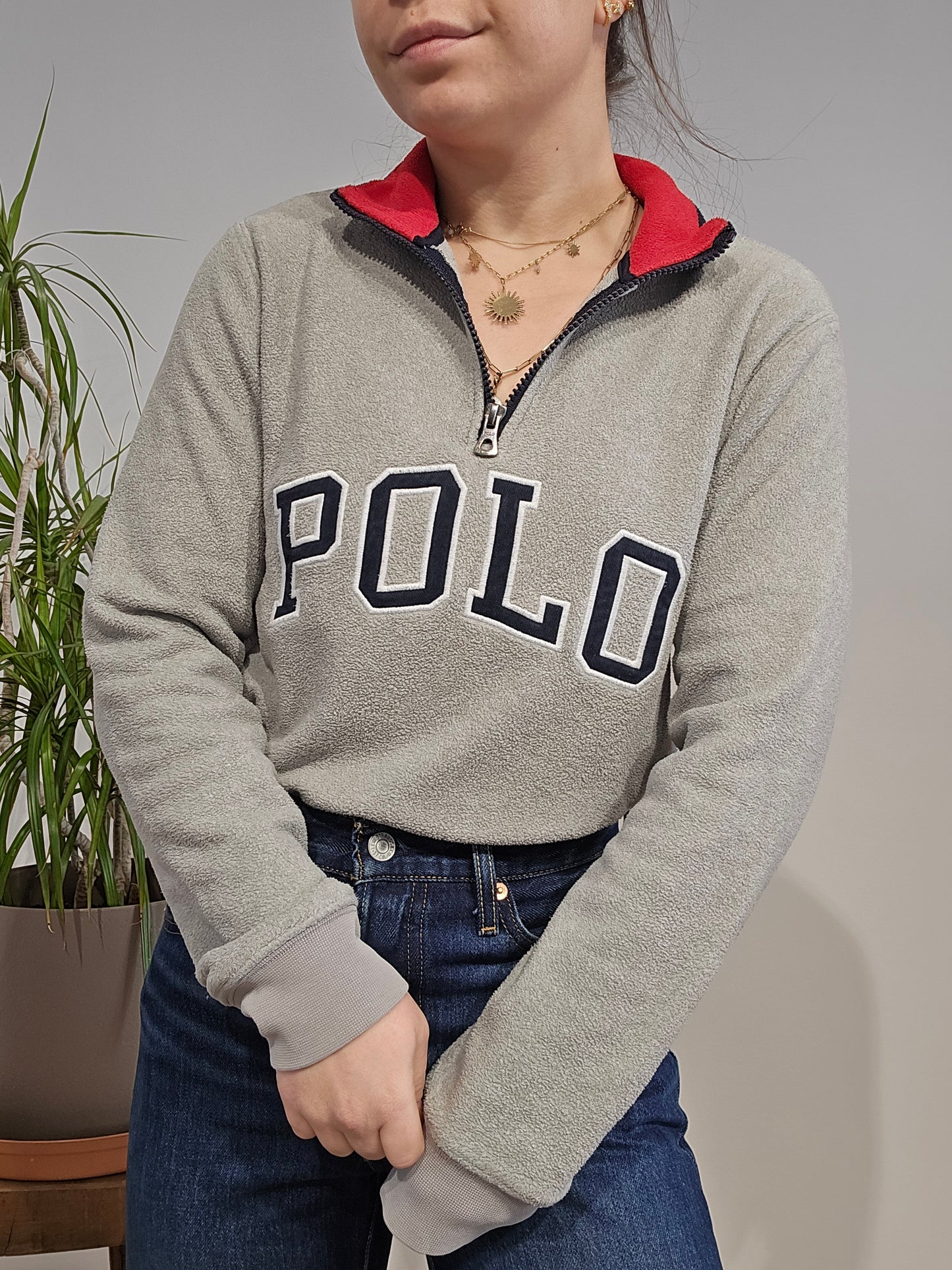Pull camionneur en polaire gris - XS