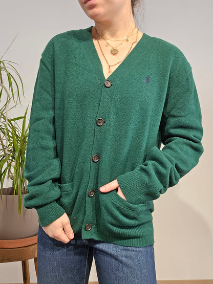 Cardigan vert foncé en laine - M