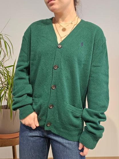 Cardigan vert foncé en laine - M