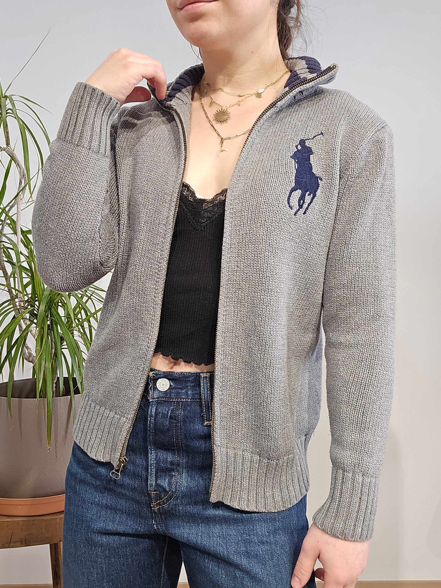 Veste en maille gris - XS