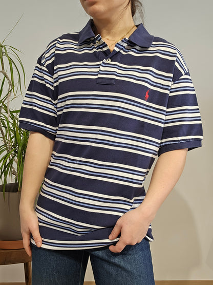 Polo à rayures bleu - XL
