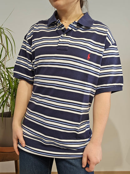 Polo à rayures bleu - XL