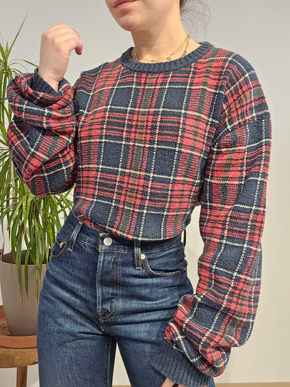 Pull en maille à carreaux - XL