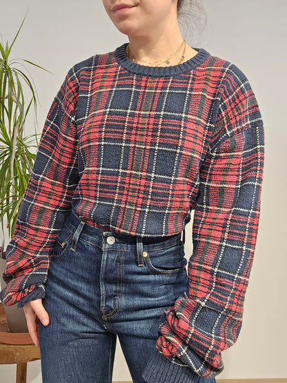 Pull en maille à carreaux - XL