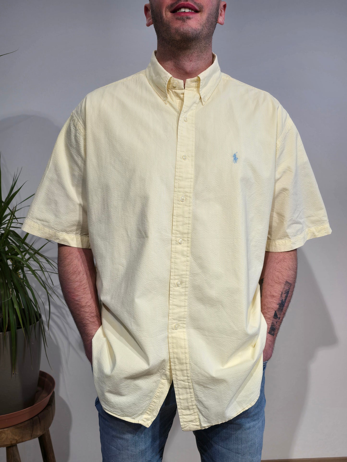 Chemise en coton léger jaune - XL