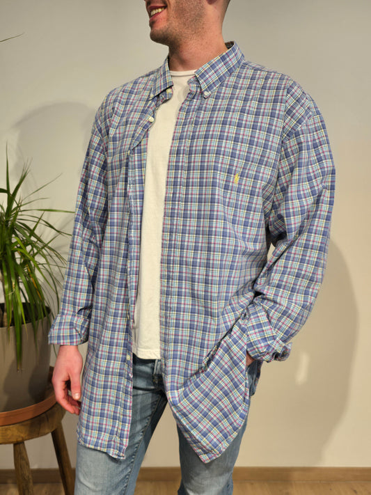 Chemise en coton à carreaux multicolore - 3XL