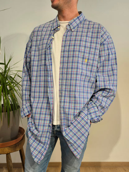 Chemise en coton à carreaux multicolore - 3XL