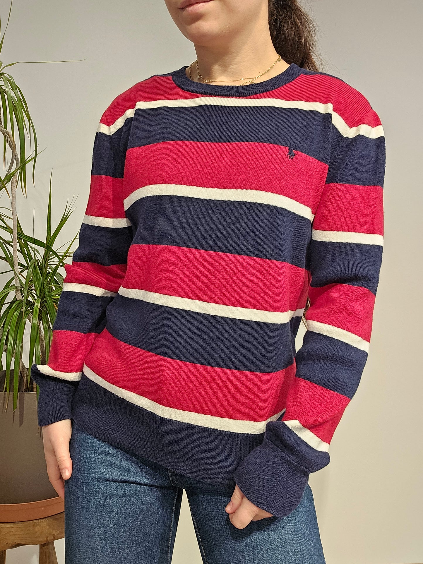 Sweat léger à rayures rouge - XS