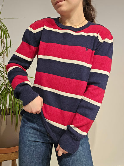 Sweat léger à rayures rouge - XS