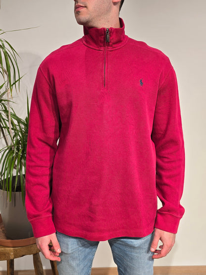 Pull camionneur en coton rouge - L