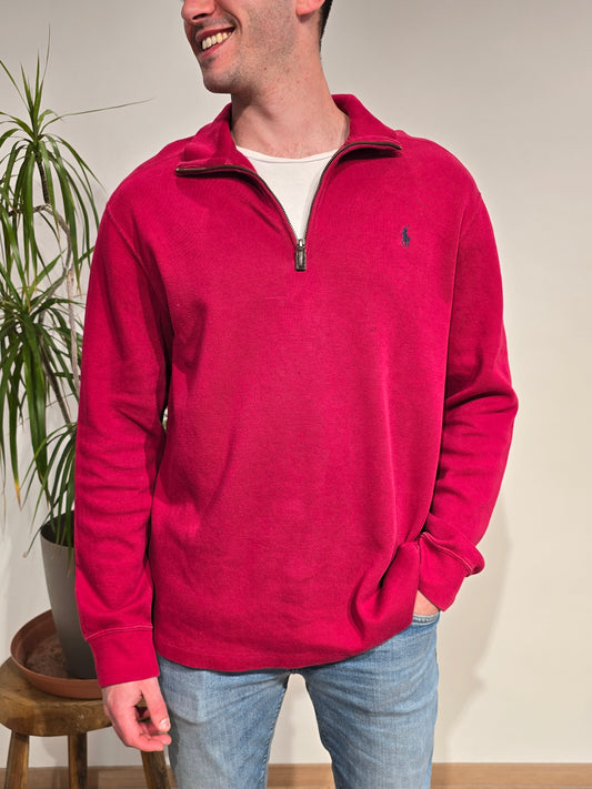 Pull camionneur en coton rouge - L