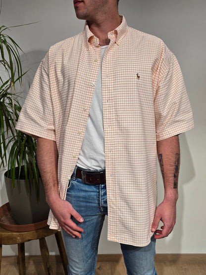 Chemise en coton à carreaux orange - XXL