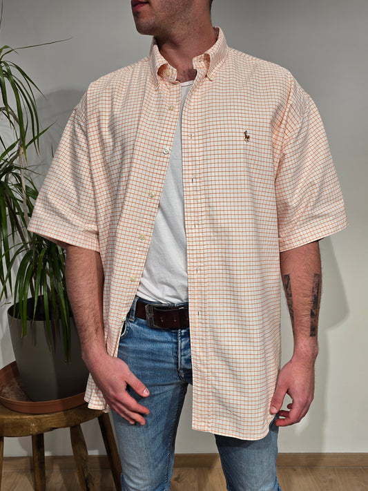 Chemise en coton à carreaux orange - XXL