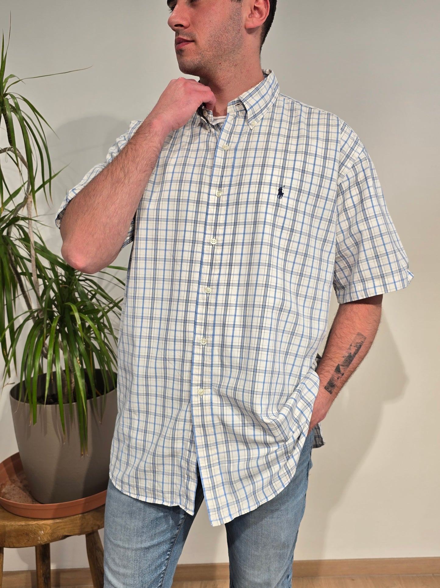 Chemise en coton à carreaux - XL