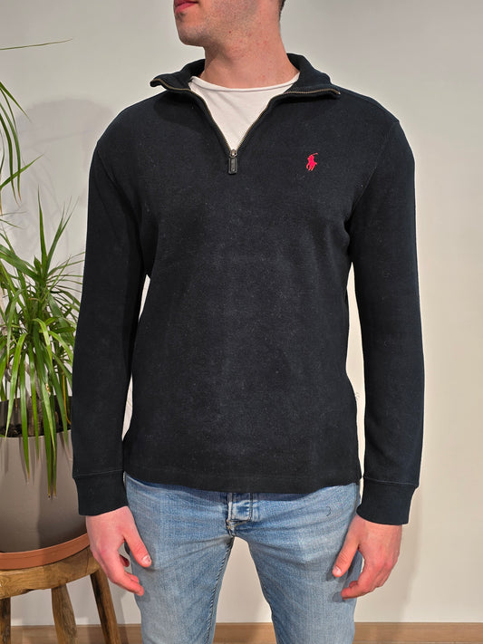 Pull camionneur en coton noir - S
