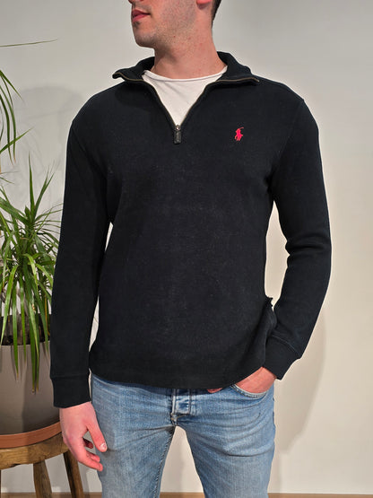 Pull camionneur en coton noir - S