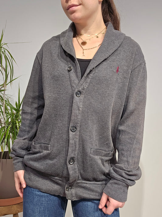Cardigan en coton gris foncé - S/M
