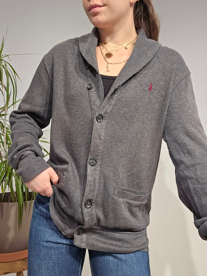 Cardigan en coton gris foncé - S/M