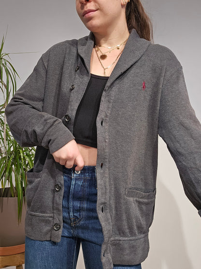 Cardigan en coton gris foncé - S/M