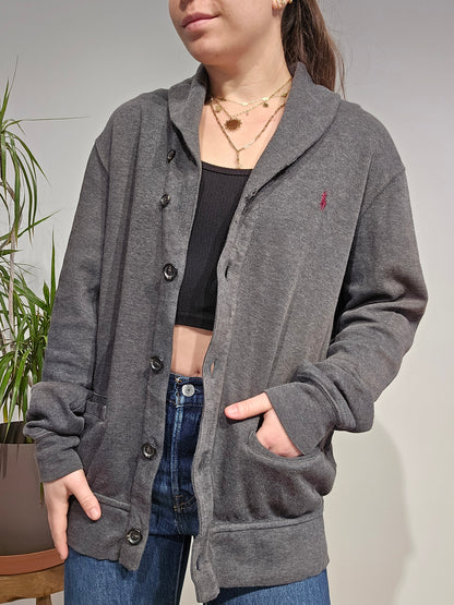 Cardigan en coton gris foncé - S/M