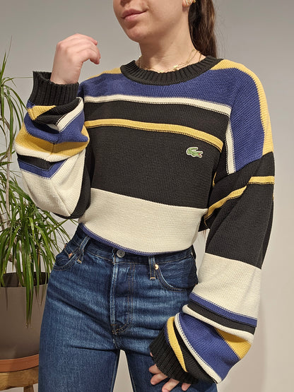 Pull col rond coloré des années 80' - XXL