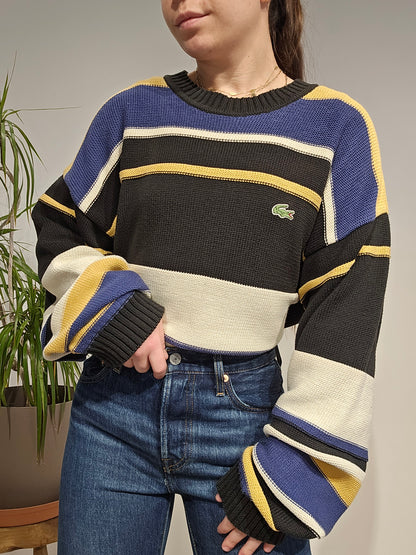 Pull col rond coloré des années 80' - XXL