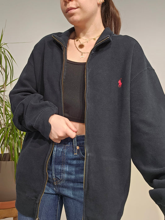 Veste en coton doux noir - XL