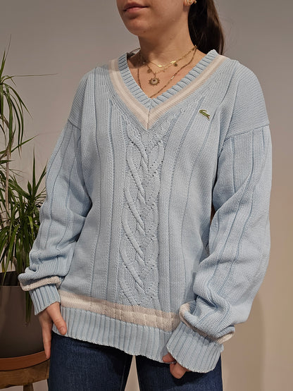 Pull col V bleu ciel des années 90' - L