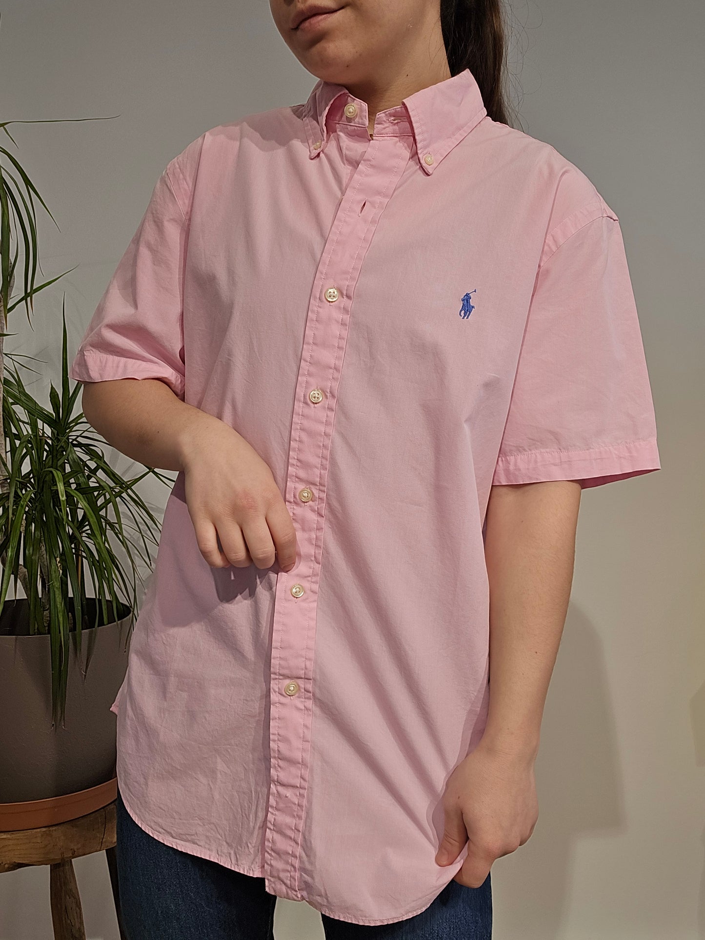 Chemise en coton rose - M