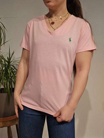 Tee-shirt en coton rose clair - L