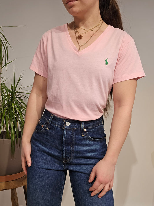 Tee-shirt en coton rose clair - L