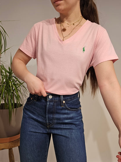 Tee-shirt en coton rose clair - L