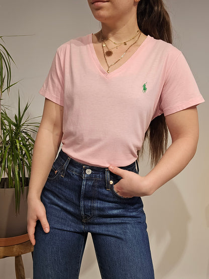 Tee-shirt en coton rose clair - L