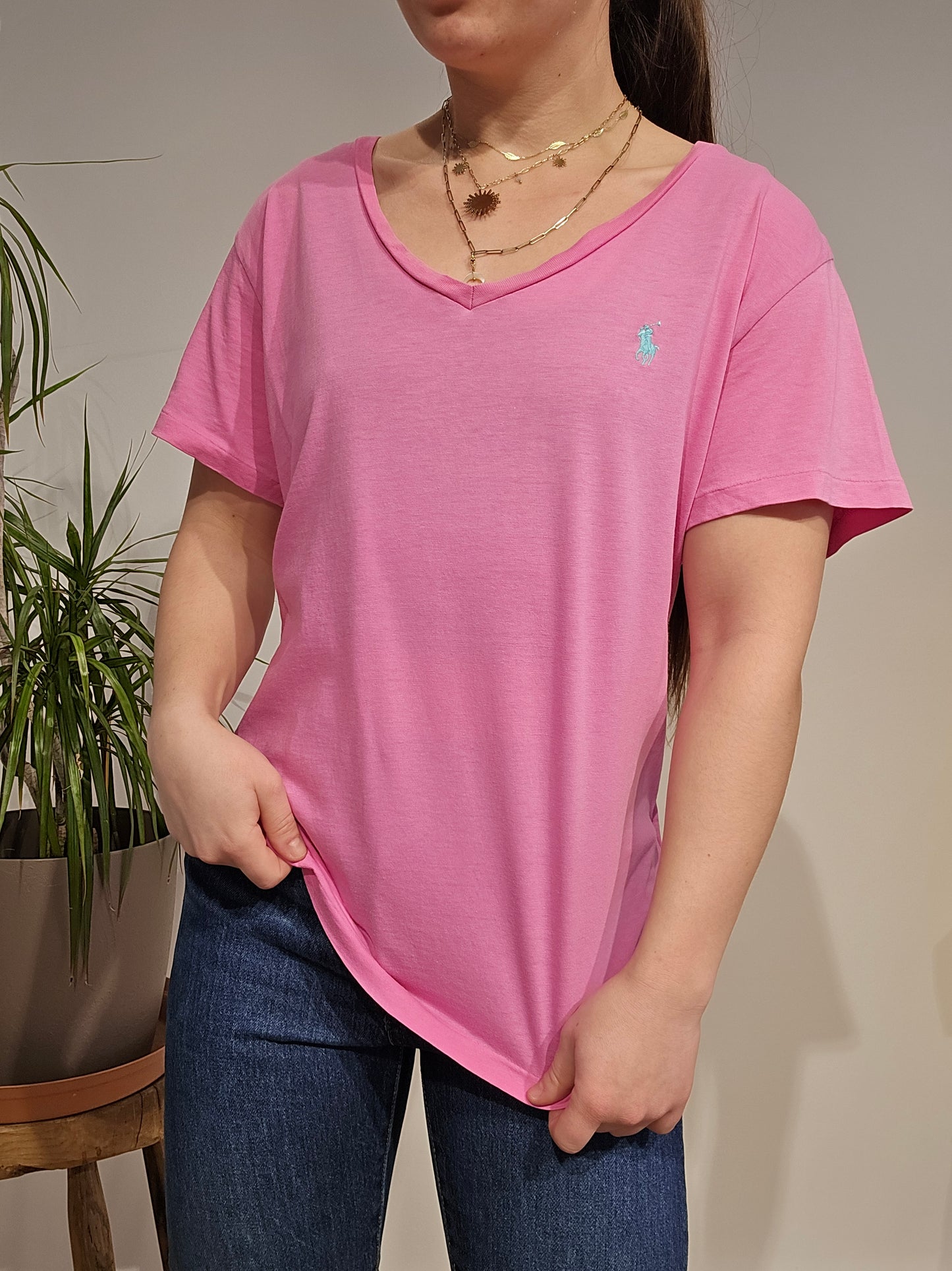 Tee-shirt en coton rose - XL