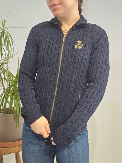 Veste en coton torsadée marine- XS