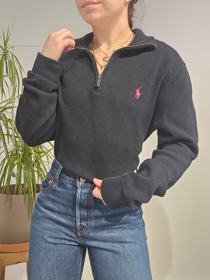 Pull camionneur en coton noir - S