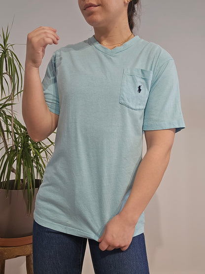 Tee-shirt en coton bleu - S