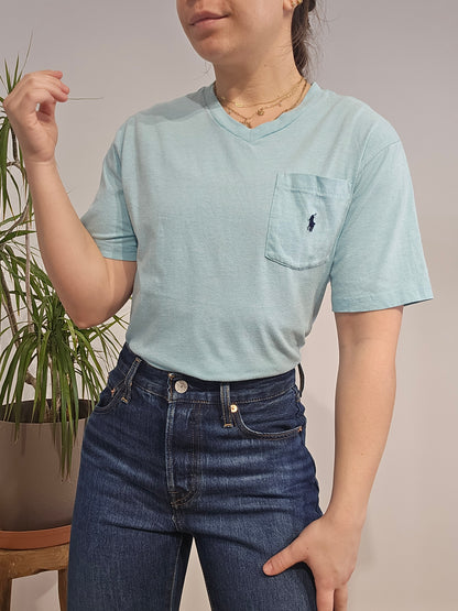 Tee-shirt en coton bleu - S