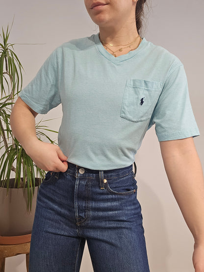 Tee-shirt en coton bleu - S
