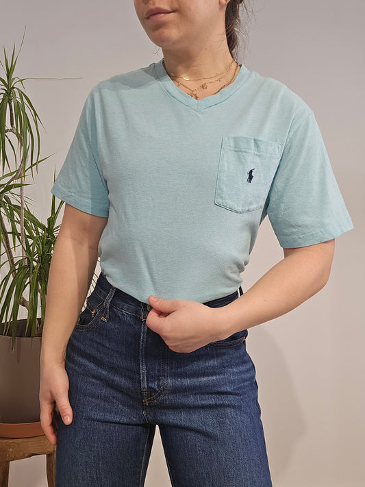 Tee-shirt en coton bleu - S