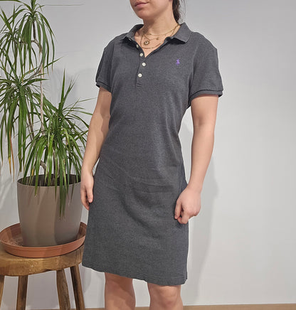 Robe polo gris foncé en coton - L