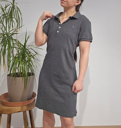 Robe polo gris foncé en coton - L